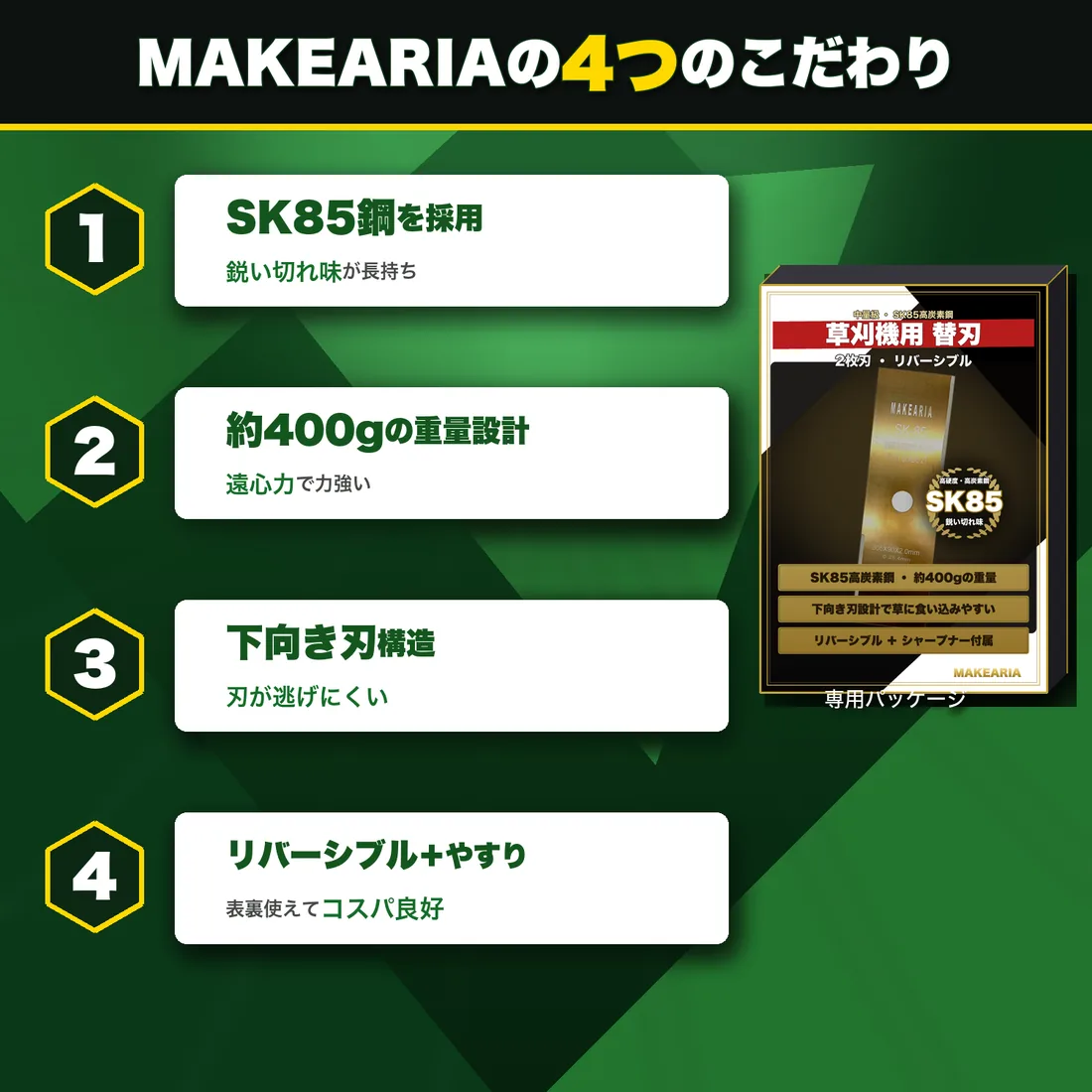 MAKEARIAの4つのこだわり
